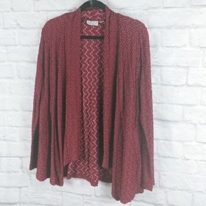 Joan Rivers Waterfall Cardigan Burgundy Sz. Medium
